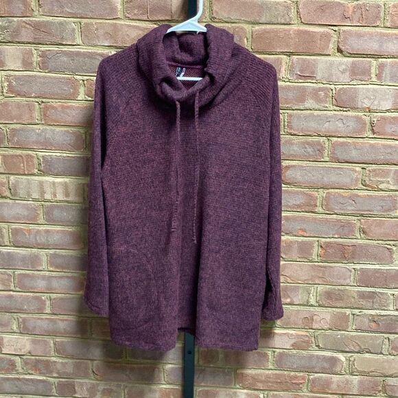 North River Burgundy Cowl Neck Tunic Size Large NEW - Picture 2 of 7
